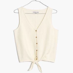 Madewell | Texture & Thread Button Front Tie Tank
